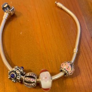 Pandora bracelet with charms